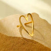 Titanium Steel Women's Love Heart Hollow Nonfading Ring Electroplated Fashion Style