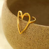 Titanium Steel Women's Love Heart Hollow Nonfading Ring Electroplated Fashion Style