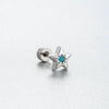 Titanium Steel Women's Lovely Inlaid Zircon Heart Flower Star Ear Nails