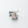 Titanium Steel Women's Lovely Style Zircon Inlaid Double Screw Bow Earring