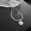 Titanium Steel Women's Lucky Grass Pendant Necklace With Geometric Pattern And Electroplating Treatment Light Luxury Style