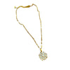 Titanium Steel Women's Luxury Geometric Flowers Full Diamond Necklace