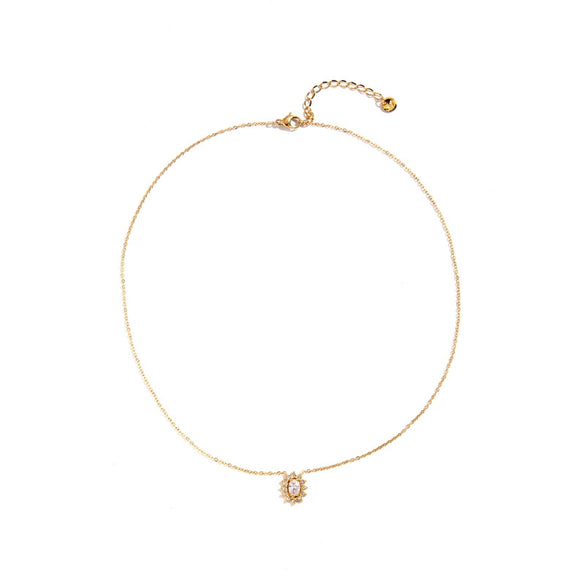 Titanium Steel Women's Microinlaid Zircon Sunflower Electroplated Clavicle Chain Light Luxury Highend Niche Style