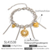 Titanium Steel Women's Minimalist Bracelet With Starfish Shell Heart Shape And Bow Pendant Electroplated