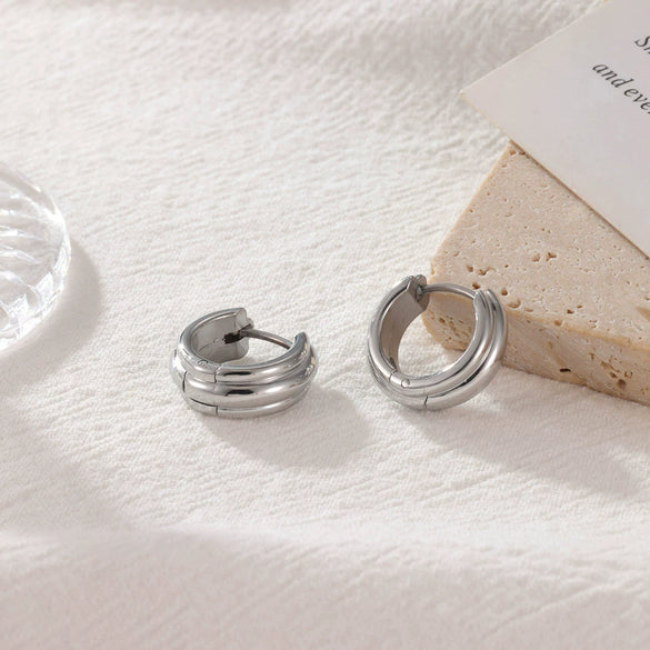 Titanium Steel Women's Minimalist Geometric Earrings With Electroplating