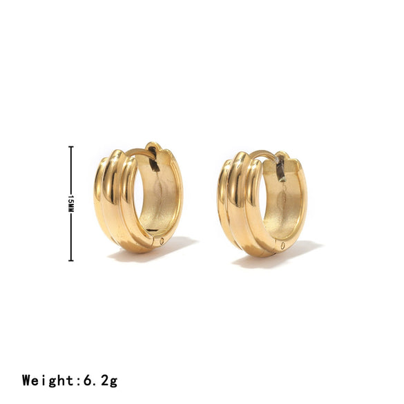 Titanium Steel Women's Minimalist Geometric Earrings With Electroplating