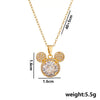 Titanium Steel Women's Necklace Copper Plated Real Gold Micro Inlaid Zircon With Cartoon Character Pendant Electroplating Treatment