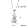 Titanium Steel Women's Necklace With Artificial Crystal Fortune Pendant And Diamond Design Cross Chain Style