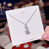 Titanium Steel Women's Necklace With Artificial Crystal Fortune Pendant And Diamond Design Cross Chain Style