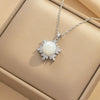 Titanium Steel Women's Necklace With Geometric Pattern Snowflake Pendant And Ochain 18K Gold Electroplated