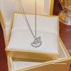 Titanium Steel Women's Niche Fashion Necklace With Mixed Gem Inlay And Geometric Pattern And Cross Chain