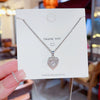 Titanium Steel Women's Niche Fashion Necklace With Mixed Gem Inlay And Geometric Pattern And Cross Chain
