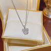 Titanium Steel Women's Niche Fashion Necklace With Mixed Gem Inlay And Geometric Pattern And Cross Chain
