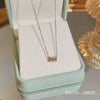 Titanium Steel Women's Niche Fashion Necklace With Mixed Gem Inlay And Geometric Pattern And Cross Chain