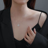Titanium Steel Women's Niche Fashion Necklace With Mixed Gem Inlay And Geometric Pattern And Cross Chain