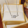 Titanium Steel Women's Niche Fashion Necklace With Mixed Gem Inlay And Geometric Pattern And Cross Chain