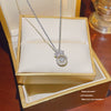 Titanium Steel Women's Niche Fashion Necklace With Mixed Gem Inlay And Geometric Pattern And Cross Chain