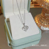 Titanium Steel Women's Niche Fashion Necklace With Mixed Gem Inlay And Geometric Pattern And Cross Chain