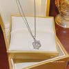 Titanium Steel Women's Niche Fashion Necklace With Mixed Gem Inlay And Geometric Pattern And Cross Chain