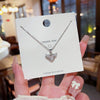 Titanium Steel Women's Niche Fashion Necklace With Mixed Gem Inlay And Geometric Pattern And Cross Chain
