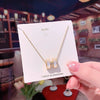 Titanium Steel Women's Niche Light Luxury Hletter Pendant Necklace With Mixed Gem Inlay And Real Gold Electroplated Chain Style Cross Chain