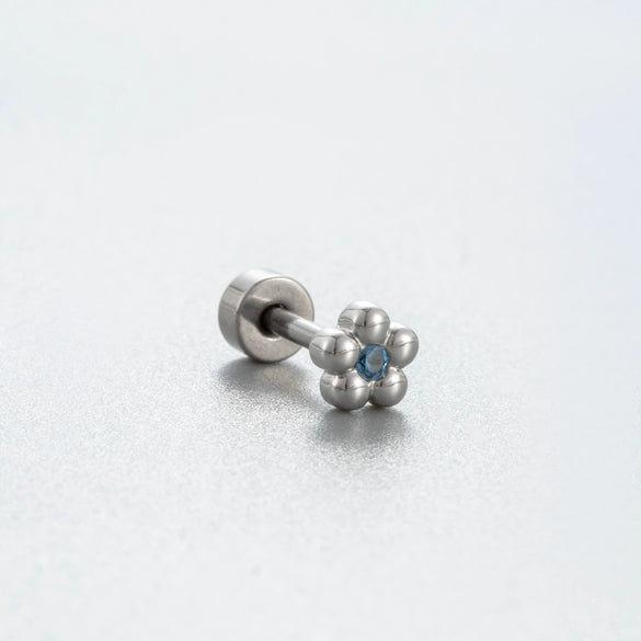 Titanium Steel Women's Niche Style Ear Nail With Inlaid Zircon Butterfly Spider Flower Animal Zodiac Pendant