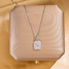 Titanium Steel Women's Ochain Necklace With M Letter Pendant And Full Diamond Inlay Simple Light Luxury Design