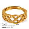 316L Stainless Steel Women's Open Hollow Geometric Fashion Light Luxury Ring With Electroplating