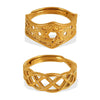 316L Stainless Steel Women's Open Hollow Geometric Fashion Light Luxury Ring With Electroplating