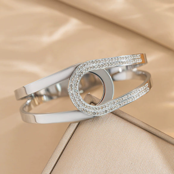 Titanium Steel Women's Opening Bracelet Gold Plated Light Luxury Niche High End Exquisite Vacuum Furnace Electroplated For Allergy Prevention And Color Retention