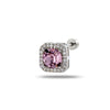 Titanium Steel Women's Princess Geometric Style Ear Nail Set With Diamonds