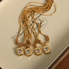 316L Stainless Steel Women's Retro Geometric Heart Love Pendant Clavicle Chain With Double Layer Snake Bone Chain And Mixed Gem Inlay And Electroplating Treatment
