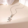 Titanium Steel Women's Retro Hiphop Snakeshaped Pendant Necklace With Colored Diamond Set Zircon Electroplated