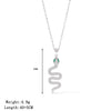 Titanium Steel Women's Retro Hiphop Snakeshaped Pendant Necklace With Colored Diamond Set Zircon Electroplated