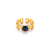 Titanium Steel Women's Ring Inlaid With Natural Stone Geometric Minimalist Style Electroplated