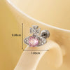 Titanium Steel Women's Sea Blue Saturn Shaped Ear Nail With Zirconia Design