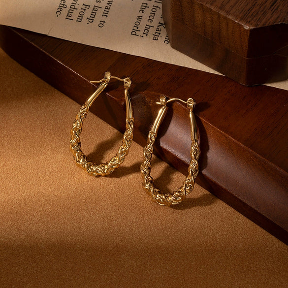 Titanium Steel Women's Simple Geometric Ushaped Electroplated Earrings