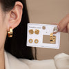 Titanium Steel Women's Simple Style Electroplating Circle And Heart Earrings Set