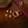 Titanium Steel Women's Simple Style Electroplating Circle And Heart Earrings Set