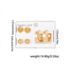 Titanium Steel Women's Simple Style Electroplating Circle And Heart Earrings Set