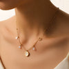 Titanium Steel Women's Small Flower Box Chain Necklace And Bracelet Set