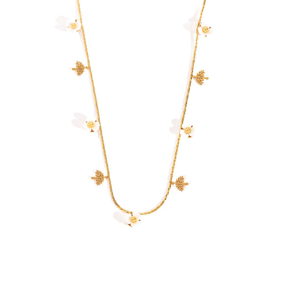 Titanium Steel Women's Spring And Summer Allmatch Necklace With Life Tree Design And Electroplated 18K Gold