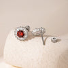 Titanium Steel Women's Sweet Geometric Flower Pattern Zirconia Earrings