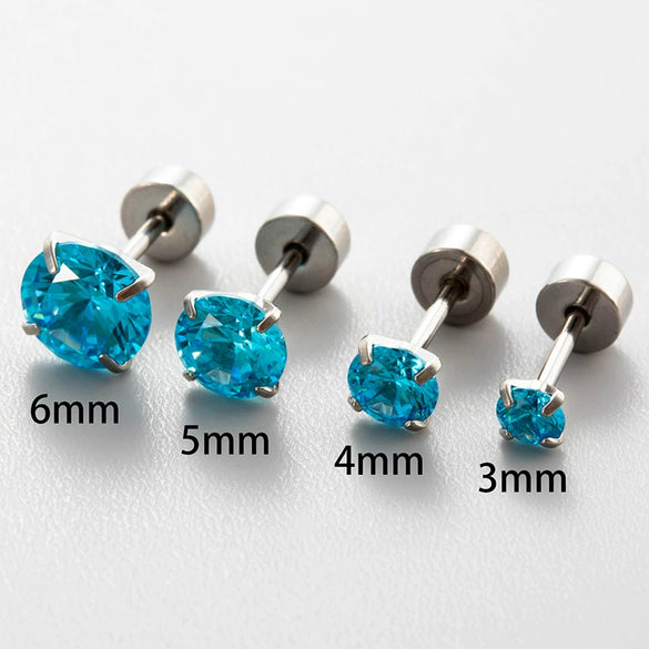 Titanium Steel Women's Sweet Geometric Inlaid Zircon Ear Nails