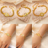 Titanium Steel Women's Vintage Hiphop Style Bracelet With Animals And Zodiac Signs Electroplated