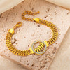 Titanium Steel Women's Vintage Hiphop Style Bracelet With Animals And Zodiac Signs Electroplated