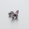 Titanium Steel Women's Zirconia Butterfly Love Bow Ear Nails