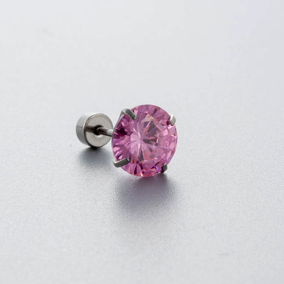 Titanium Steel Women's Zirconia Butterfly Love Bow Ear Nails