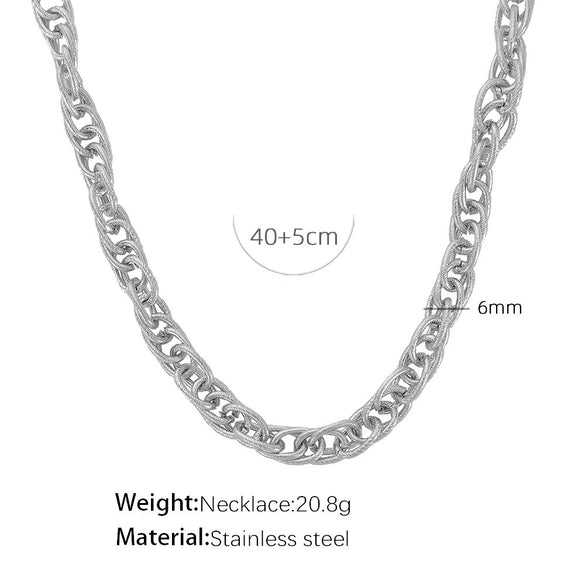 316L Stainless Steel Woven Ring Buckle Necklace And Bracelet Set With Cross Crown Roman Numerals Geometric Personality Style Electroplated Unisex