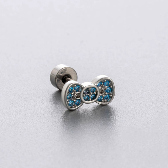 Titanium Steel Zircon Butterfly Women's Little Fresh Style Ear Nails